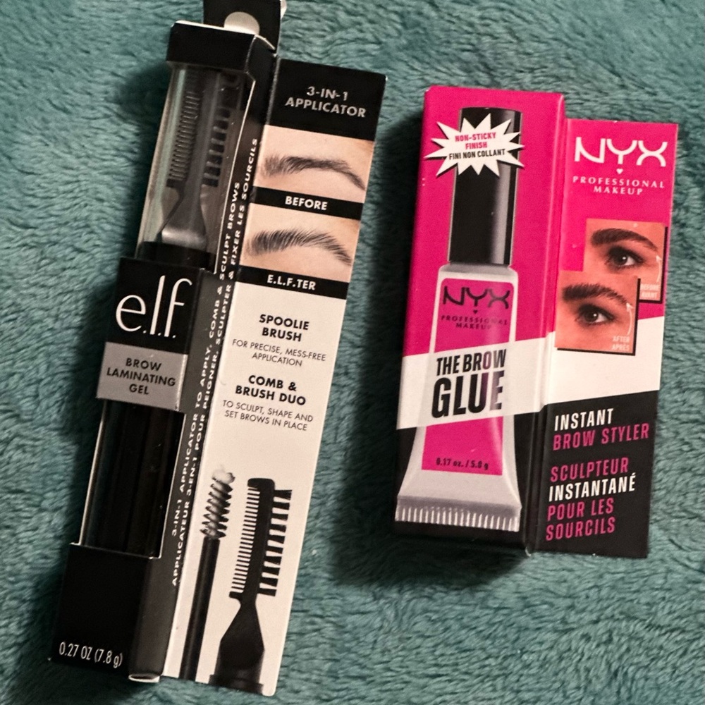 NYX PROFESSIONAL BROW GLUE - Clear + ELF BROW LAMINATION- BRAND NEW in box!
